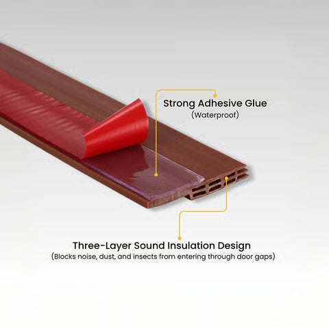ADHESIVE SILICONE DOOR SEAL STRIP (BROWN, 1 M)