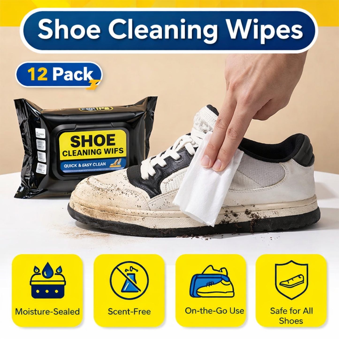 SHOES CLEANING WIPES (80 WIPES)