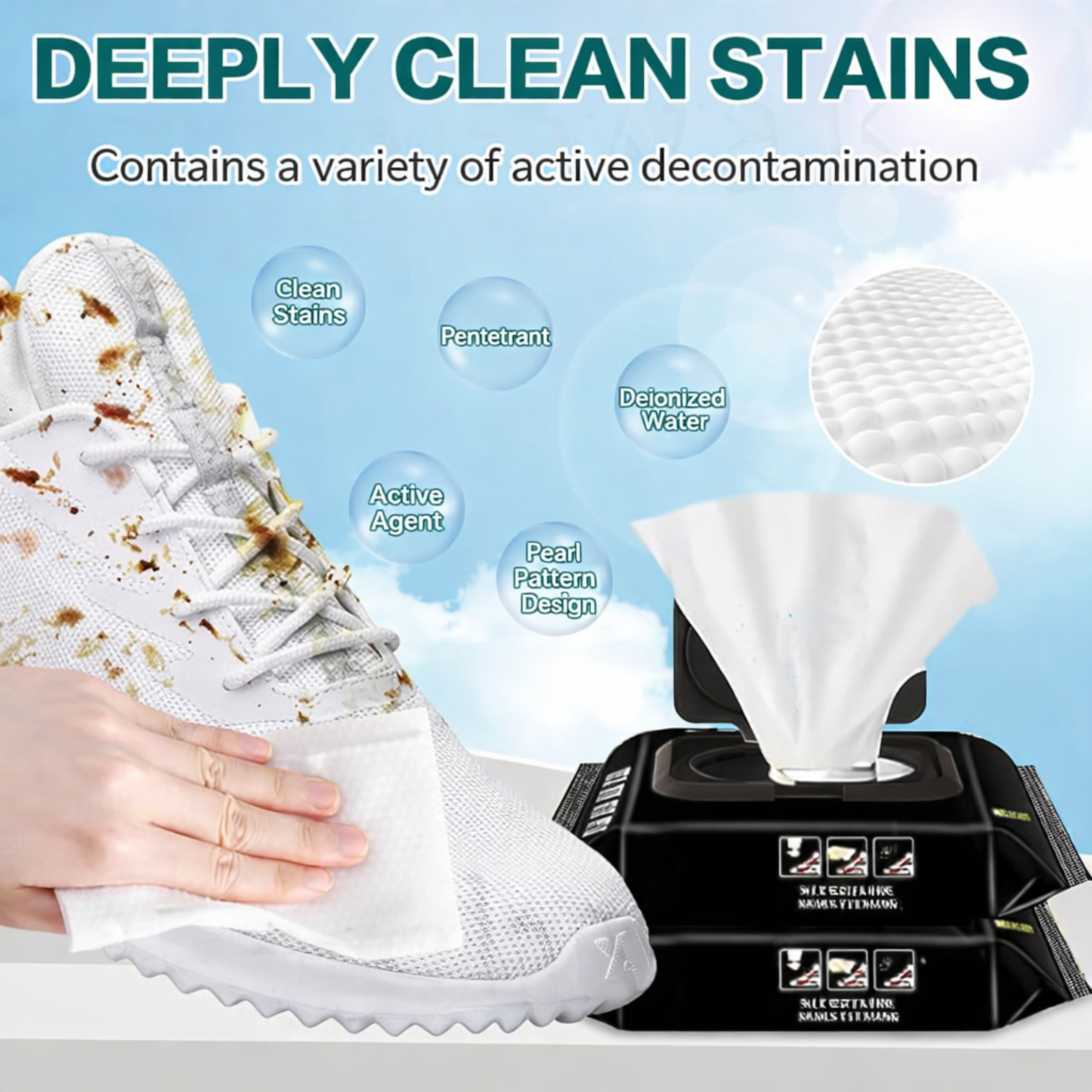SHOES CLEANING WIPES (80 WIPES)