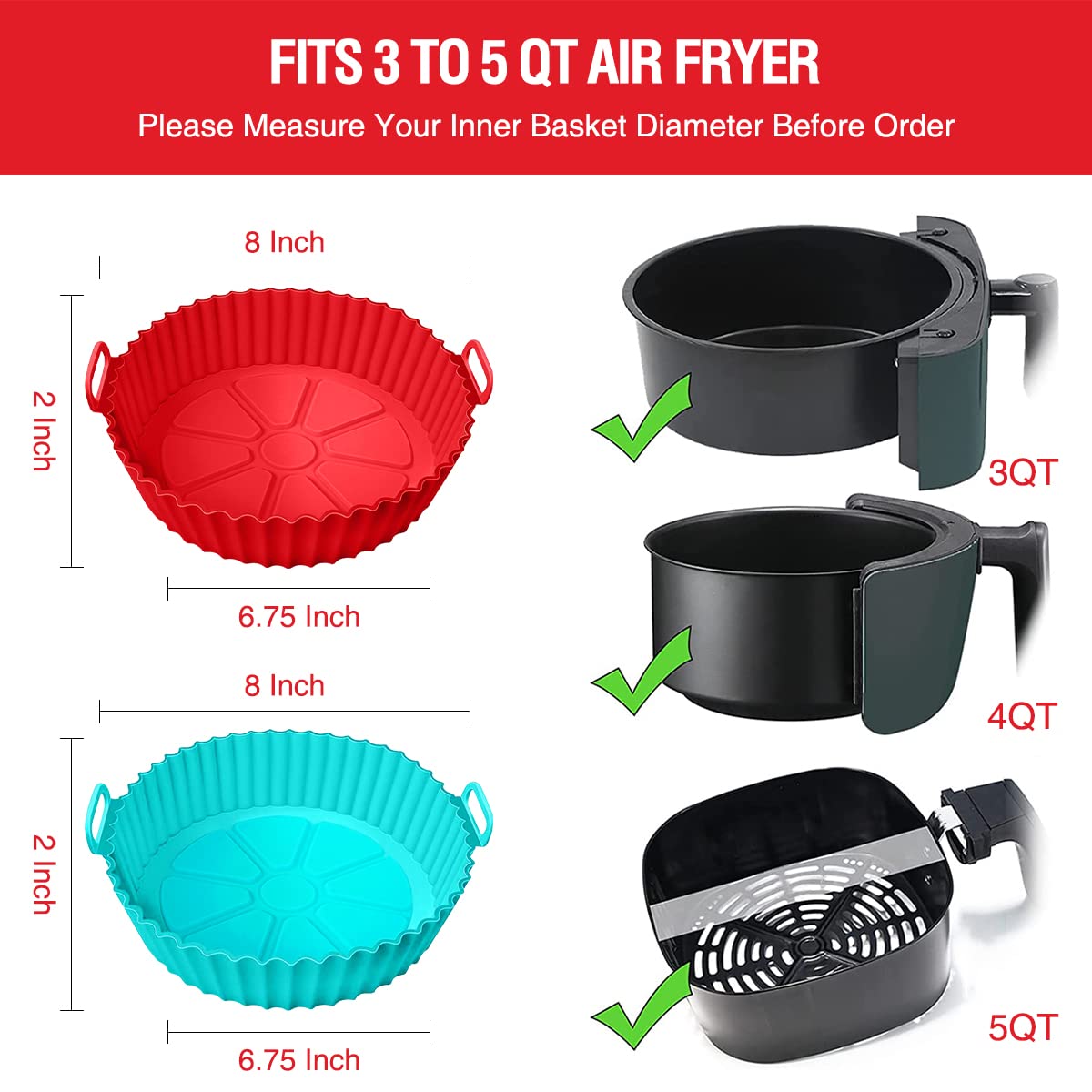 AIR FRYER MOULD LINERS (SILICONE)