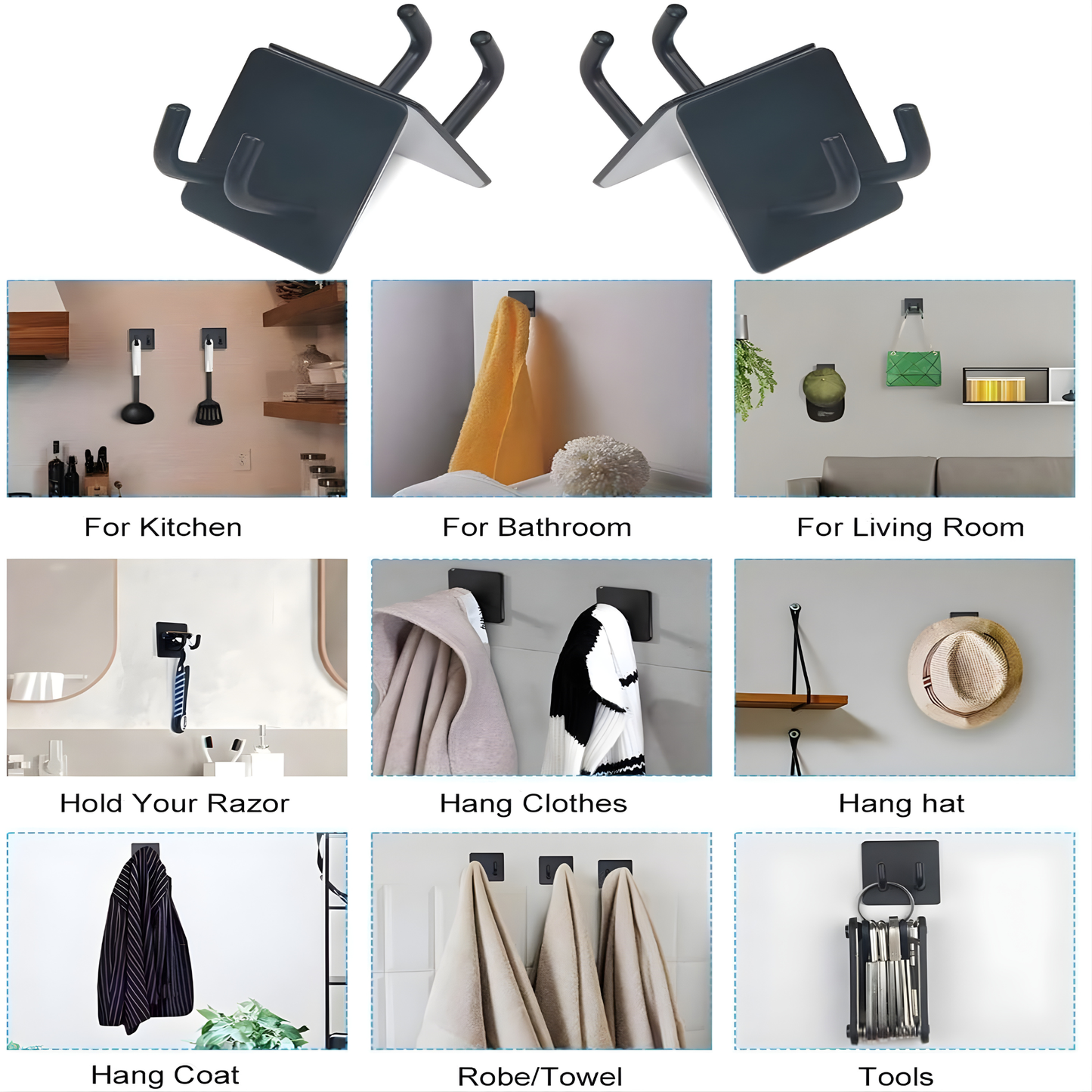 Metal Double Hanger Wall Hook