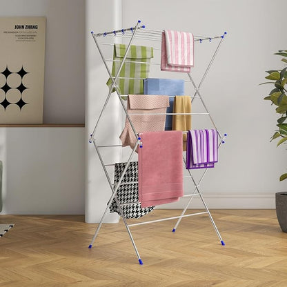 STAINLESS STEEL CLOTH DRYER STAND (SILVER)