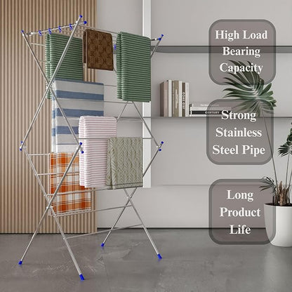 STAINLESS STEEL CLOTH DRYER STAND (SILVER)