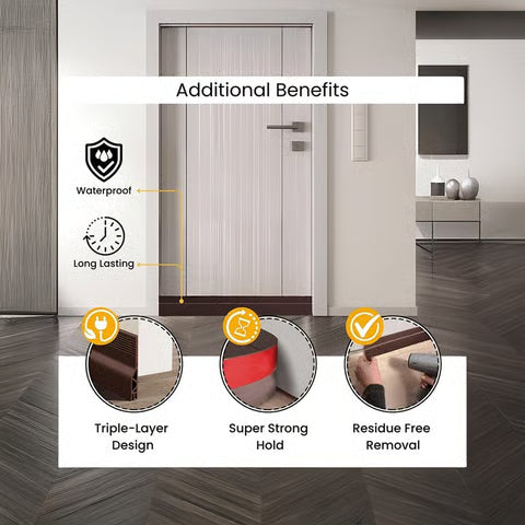 ADHESIVE SILICONE DOOR SEAL STRIP (BROWN, 1 M)