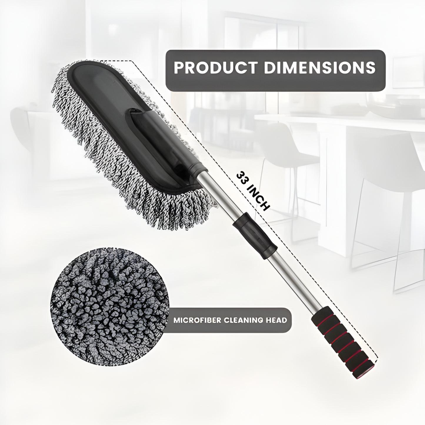 CAR CLEANING DUSTER (MICROFIBER, DARK GREY)