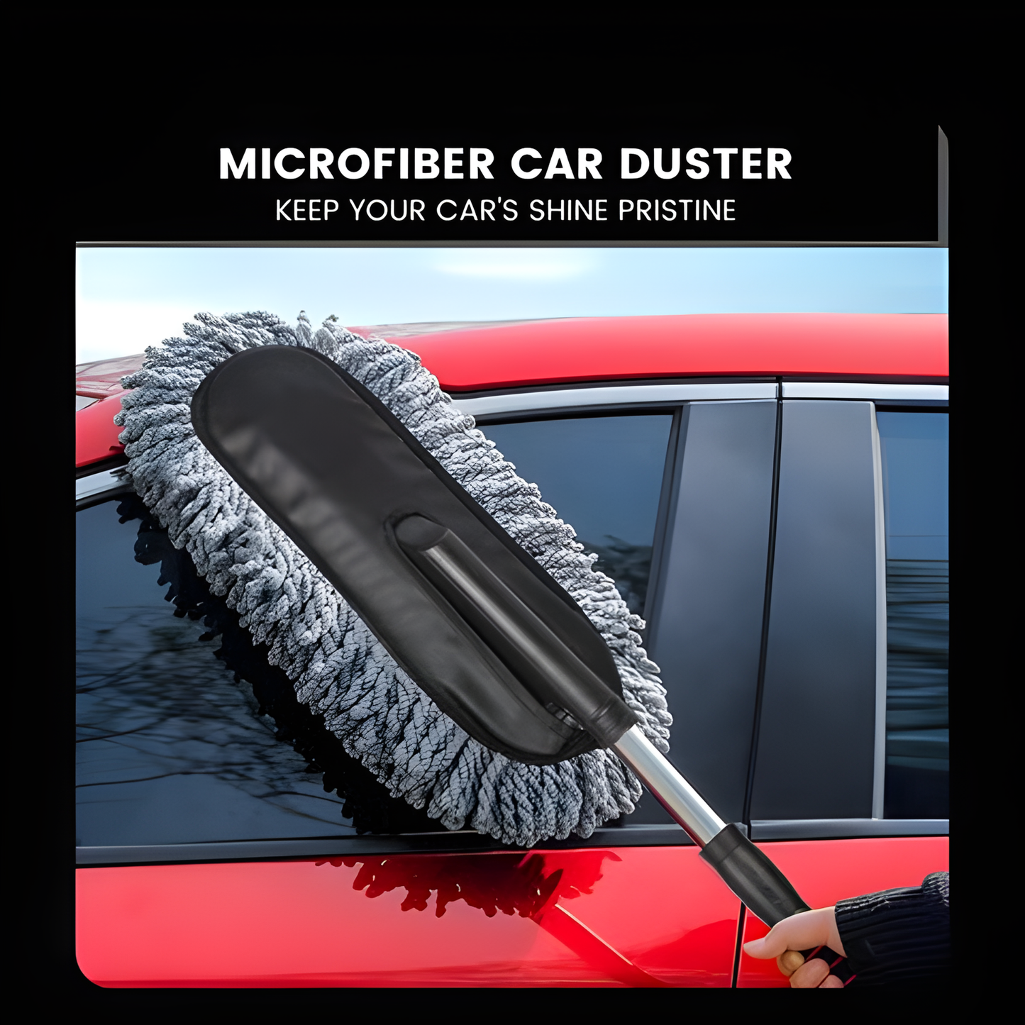 CAR CLEANING DUSTER (MICROFIBER, DARK GREY)
