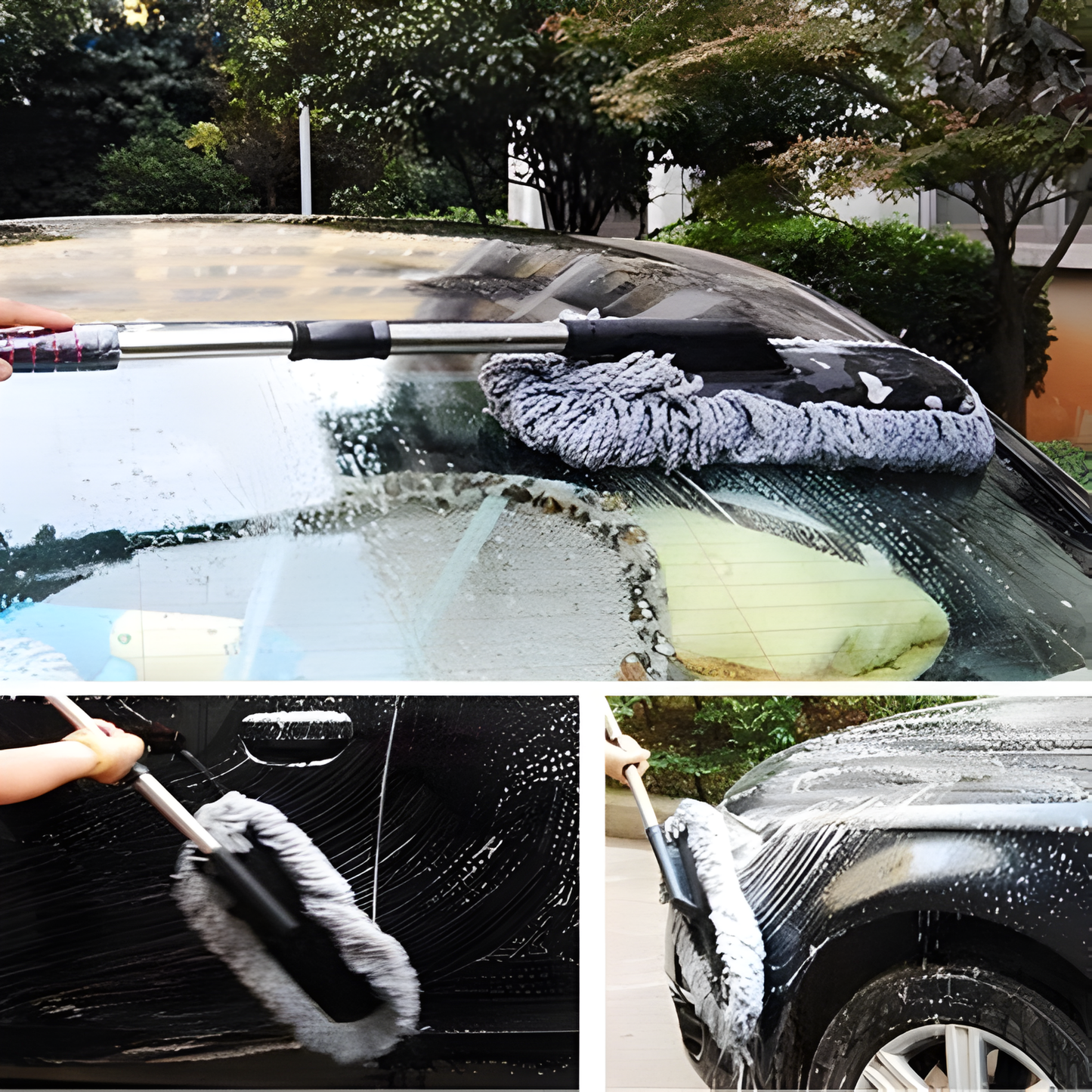 CAR CLEANING DUSTER (MICROFIBER, DARK GREY)