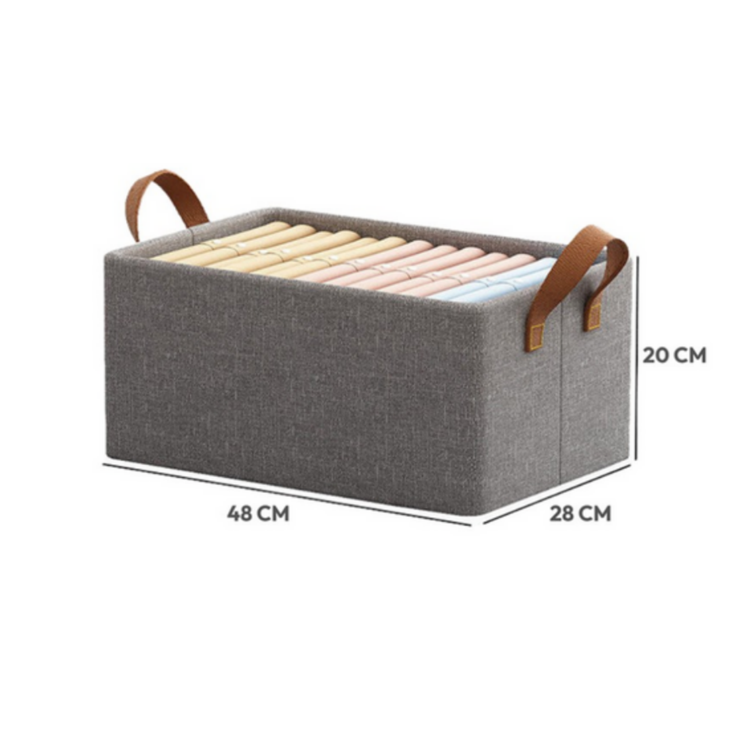 COTTON CLOTH ORGANIZER (GREY) 4 PCS