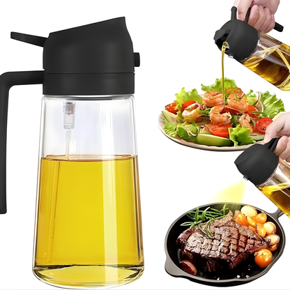 POLYPROPYLENE OIL DISPENSER & SPRAY BOTTLE (500 ML)