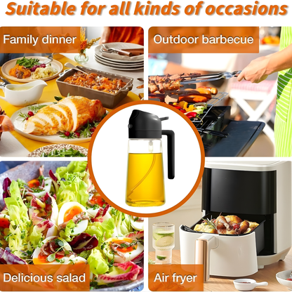POLYPROPYLENE OIL DISPENSER & SPRAY BOTTLE (500 ML)