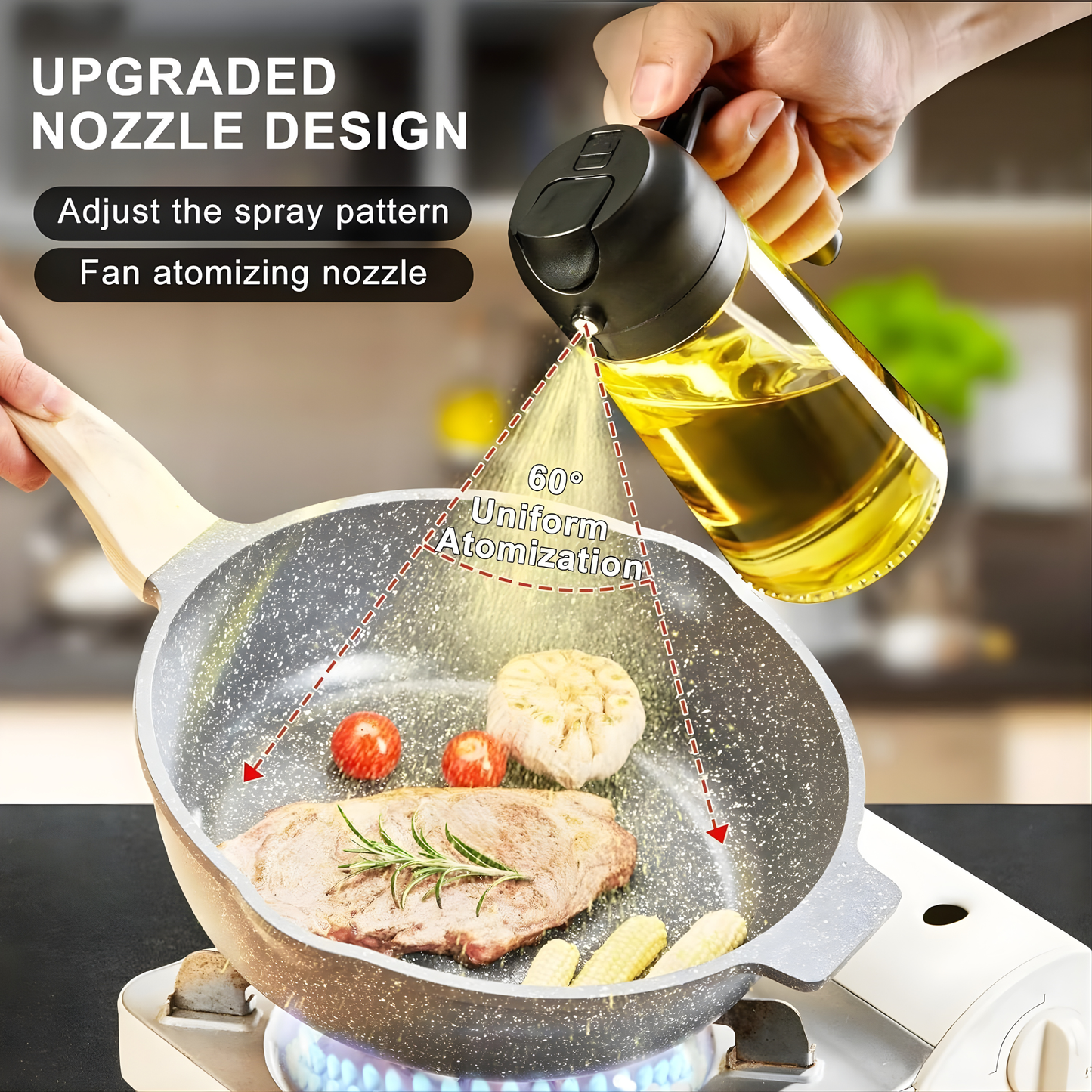 POLYPROPYLENE OIL DISPENSER & SPRAY BOTTLE (500 ML)