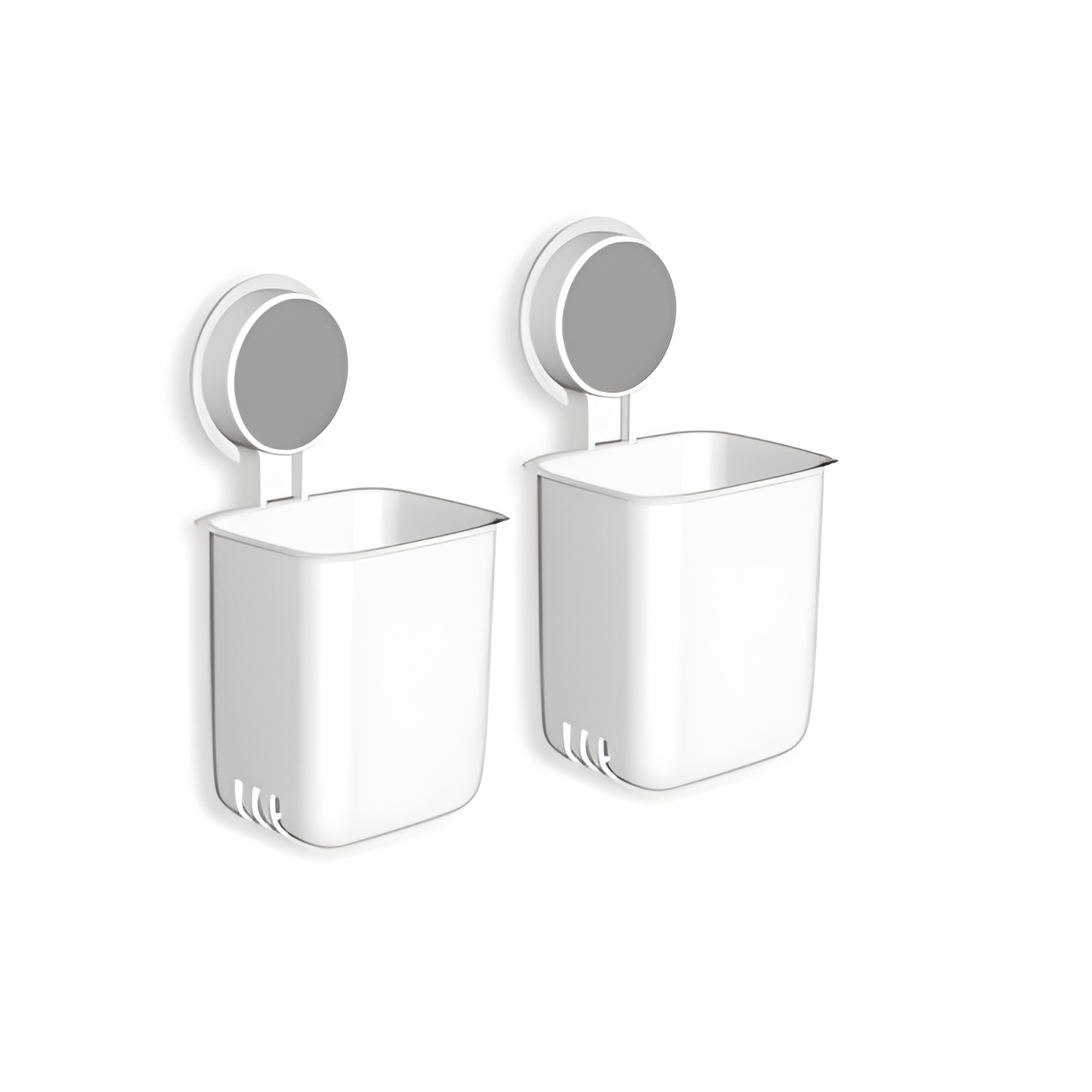 WALL-MOUNTED STORAGE & TOOTHBRUSH HOLDER (ABS PLASTIC, WHITE)