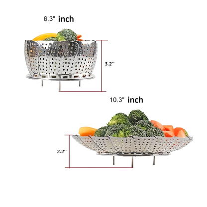 VEGETABLE STEAMER BASKET (STAINLESS STEEL)