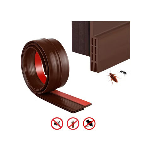 ADHESIVE SILICONE DOOR SEAL STRIP (BROWN, 1 M)